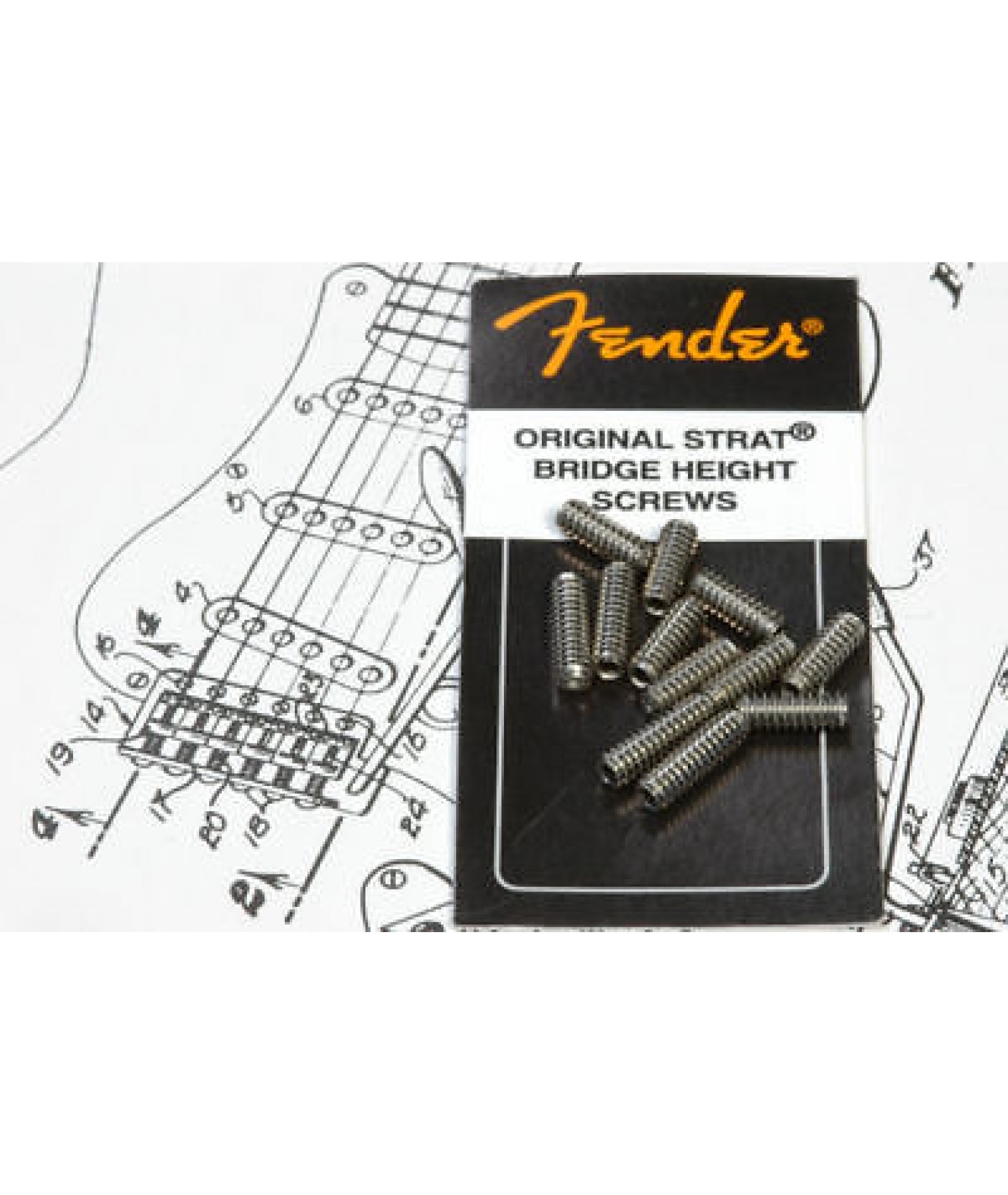 FENDER Original Strat bridge height screws 12 nickel 0994928000